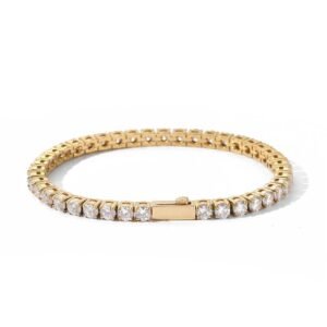4mm Titanium Steel Zircon Bracelet Tennis Chain Men'S Bracelet