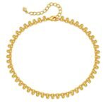 18k Gold Plated Lucky Bead Anklet Simple Plain Chain