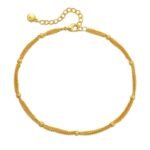 18k Gold Plated Multi-Layer Chain Design Retro Summer French Anklet