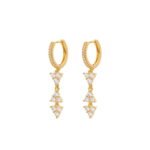 Zircon Geometric Triangle Hoop Earrings