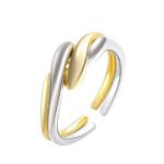S925 Silver Irregular Water Ripple Opening Combination Stacking Ring