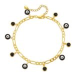 18k Gold Plated Colorful Evil Eye Anklet