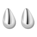 S925 Sterling Silver Geometric Oval Drop Earrings