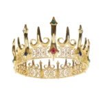Gold King Crowns for Men Metal Adult's Costume Prom King Party Hats