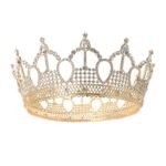 Gold Queen Crown for Women Royal Birthday Crowns Crystal Cake Crown Topper