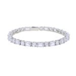 4mm Iced Out Tennis Bracelet Square Zirconia Round Zirconia Heart-Shaped Zirconia- 8inches
