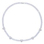 5MM Heart Tennis Chain for Men Hip Hop Jewelry Silver Tennis Necklace for Women