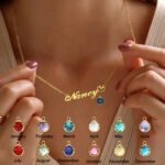 Birthstone Jewelry Custom Name Necklace with Birthstone Personalized Name Necklace Gift For Her