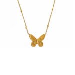 18K Gold Plated Butterfly Necklace Minimalist Jewelry for Daily Wear