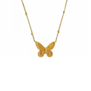 18K Gold Plated Butterfly Necklace Minimalist Jewelry for Daily Wear
