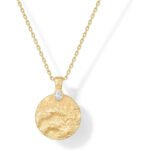 Sun and Moon Engraved Coin Pendant Necklace Find Inner Peace Necklace