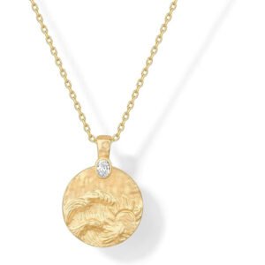Sun and Moon Engraved Coin Pendant Necklace Find Inner Peace Necklace