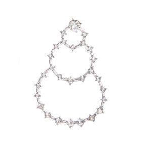 Bohemian Silver Round Diamond Earrings
