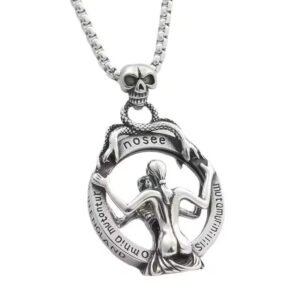 Vampire Mirror Pendant Necklace Halloween Jewelry