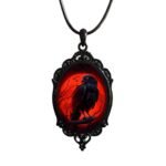 Gothic Raven Leather Cord Necklace