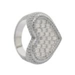 Heart-Shaped Zircon Ring - Full Diamond Band