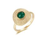 Gold French Vintage Circle Straw Hat Ring for Women