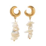 Stainless Steel 18K Gold-Plated Moon Earrings for Women