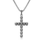 Titanium Steel Skull Cross Pendant Necklace for Men - Halloween Punk