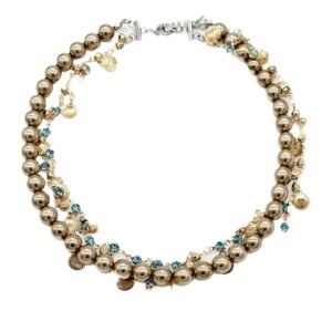 Gold Ocean Series Shell Pearl Double Bohemian Necklace