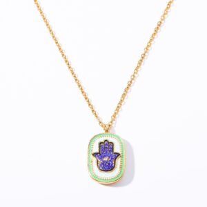 Double-Sided Tarot Necklace With Zircon Evil Eye Hand Jewelry Twelve Constellations Pendant Necklace