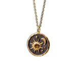 Bohemian Sun and Moon Dangle Earrings and Necklace Set