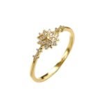 Silver Micro Paved White Stone Snowflake Ring Christmas Jewelry for Women