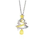 S925 Sterling Silver Gold Starlight Christmas Tree Necklace for Women