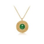 Gold French Vintage Circle Straw Hat Necklace for Women