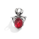 Halloween Bloodstone Ring and Necklace Set for Women Spider Punk Choker