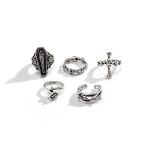 Dark Punk Vintage Joint Ring Set Halloween Jewelry