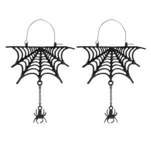 Dark Spider Web Stud Earrings Halloween Jewelry