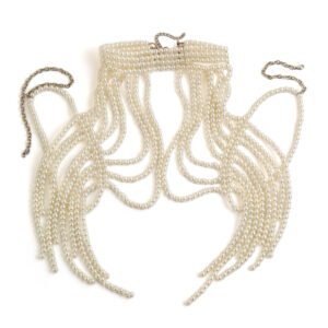 Woven Pearl Chain Knitted Shoulder Wrap