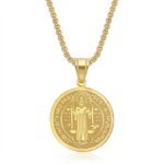 Stainless Steel Priest St. Benedict Exorcism Pendant Necklace