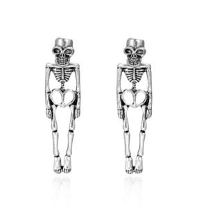 Dark Style Ghost Skull Stud Earrings Halloween Jewelry