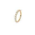 Sparkling Zircon Single Row Open Ring for Women Stackable