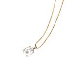 Single Diamond Pendant Necklace for Women