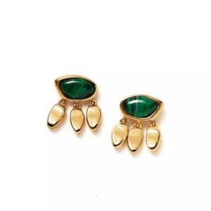 Lava Stone Moonstone Malachite Earrings for Women