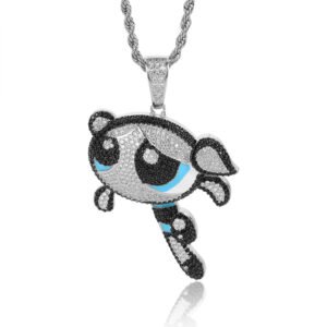 Iced Out Zircon Pendant Necklace – Powerpuff Girls Inspired