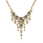 Layered Skull Tassel Necklace for Women Vintage Halloween Jewelry