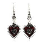 Heart Blood Eye Bat Rose Earrings for Women Vintage Gothic Punk