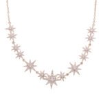Micro Paved Zircon Eight-Pointed Star Choker Necklace