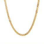 Gold Cuban Link Chain for Men Choker Necklace Brass Cuban Chain with Zircon Accents Hip Hop Statement Jewelry
