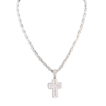 Iced Out Zircon Cross Pendant Necklace with Tennis Chain