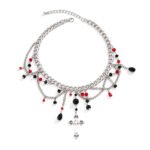 Dark Cross Pendant Necklace Gothic Style Halloween Choker