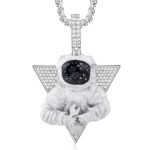 Astronaut Pendant Necklace for Men - Unique Gift Moissanite Hip-Hop Jewelry