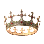 Full Round Gold King Crowns for Men Medieval Costume Headwear