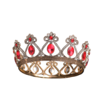 Gold Queen Crown for Women Red Hair Accessories for Birthday Wedding Party