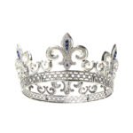 Fleur-de-lis Royal Silver King Crown for Men Medieval Costume Headwear