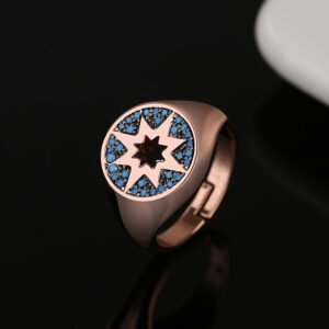 Starburst Turquoise Men's Ring – Striking and Bold Statement Jewelry